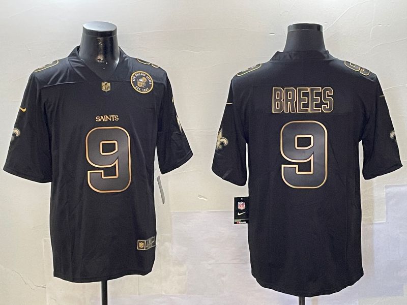 Men New Orleans Saints #9 Brees Black Gold 2024 Nike Limited NFL Jersey style 01082->new orleans saints->NFL Jersey